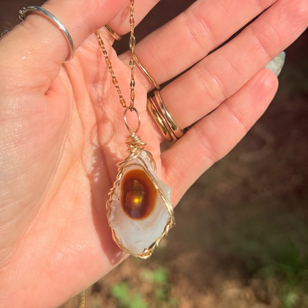 1 time find ✨Very rare fire opal statement necklace - Picture 6 of 7